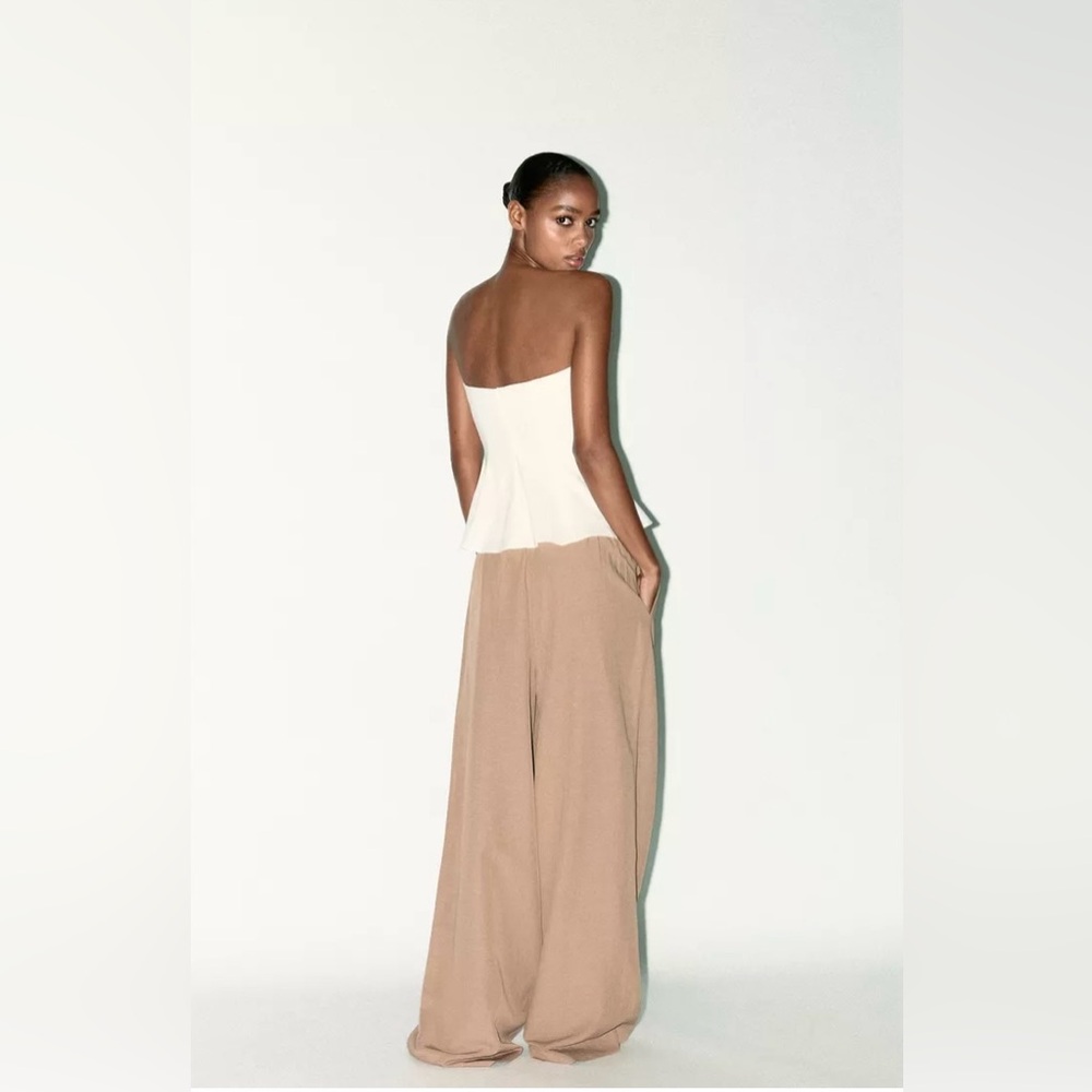 ZARA…. Strapless Linen Top - Picture 5 of 9